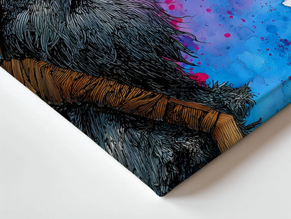 Viking Warrior Portrait Wall Art – Color Splash Norse Canvas Frame | Bold Warrior Illustration Poster Pakistan | IBRELIA™ IBRELIA
