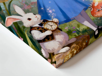 Alice in Wonderland Fantasy Garden Wall Art – Magical Story Canvas Frame | Whimsical Fairytale Decor Pakistan | IBRELIA™ IBRELIA