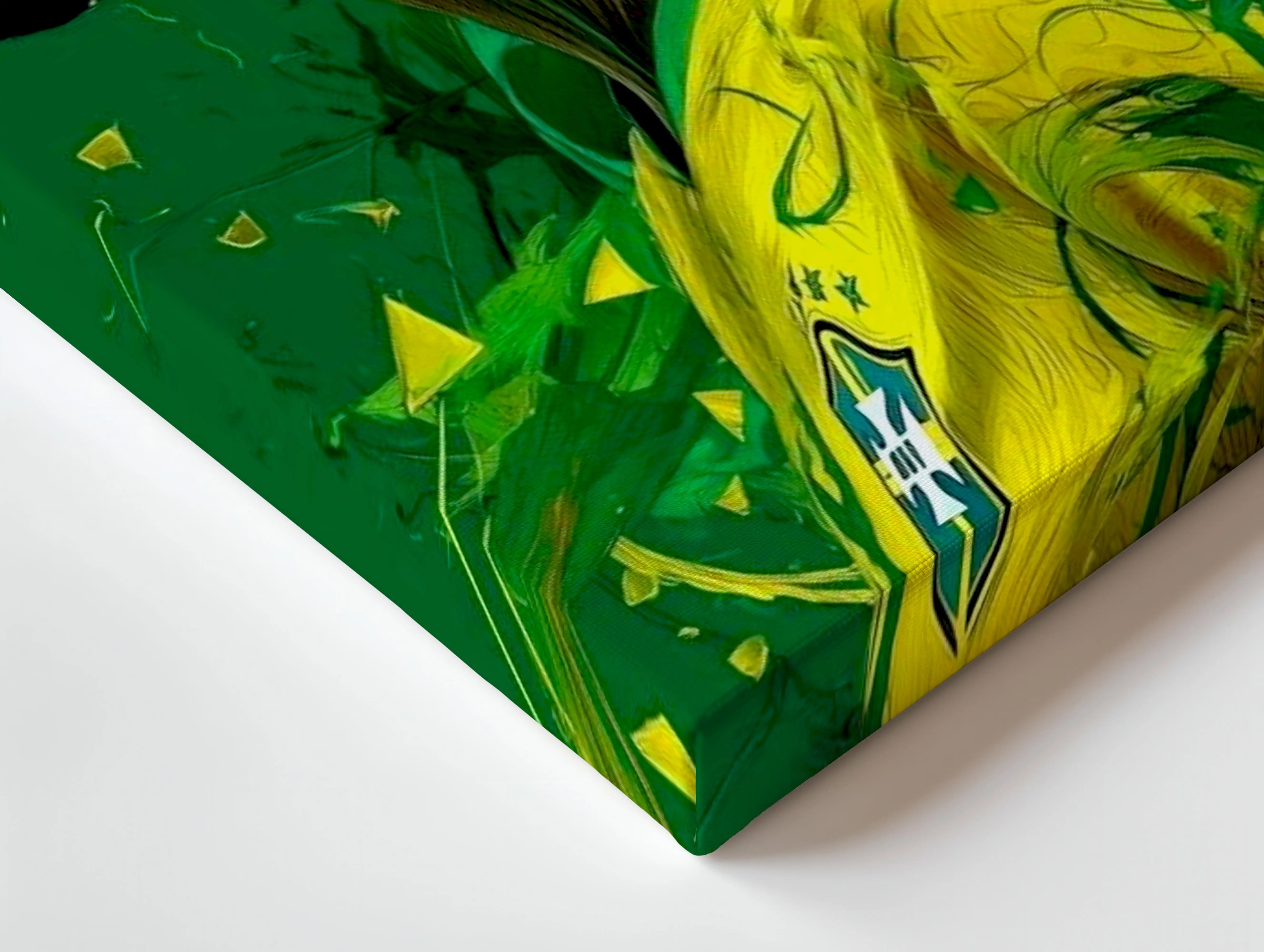 Neymar Jr Portrait Wall Art – Brazil Football Canvas Frame | Neymar Aesthetic Poster Pakistan | IBRELIA™ IBRELIA