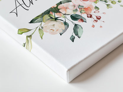 Alhamdulillah Islamic Wall Art – Elegant Floral Watercolor Design | 4K Ultra Wrap Frame Wall Art in Pakistan | IBRELIA™