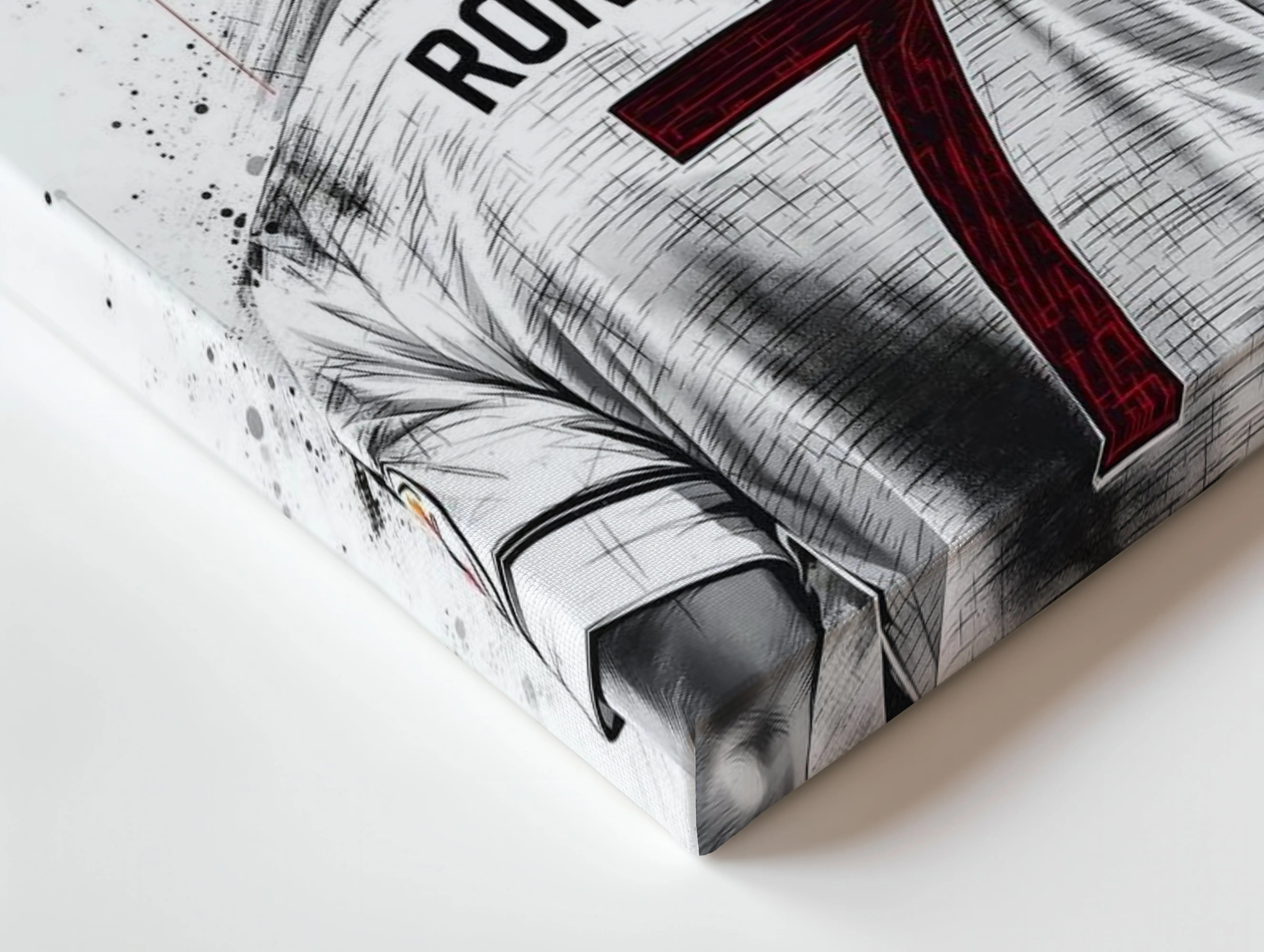 Cristiano Ronaldo No.7 Jersey Wall Art – CR7 Back View Canvas Frame | Ronaldo Football Poster Pakistan | IBRELIA™ IBRELIA