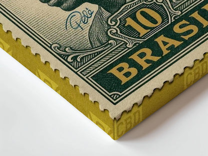 Pelé Vintage Stamp Wall Art – Brazil Football Legend Canvas Frame | Classic Sports Poster Pakistan | IBRELIA™ IBRELIA