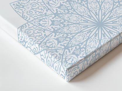 Start With Bismillah Islamic Wall Art – Soft Blue Mandala Design | 4K Ultra Wrap Frame Wall Art in Pakistan | IBRELIA™