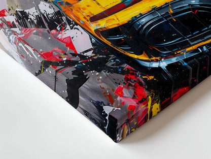 GT3 Neon Rush Art – Abstract Supercar Pop Art Wall Art | 4K Ultra Wrap Frame Wall Art in Pakistan | IBRELIA™ IBRELIA