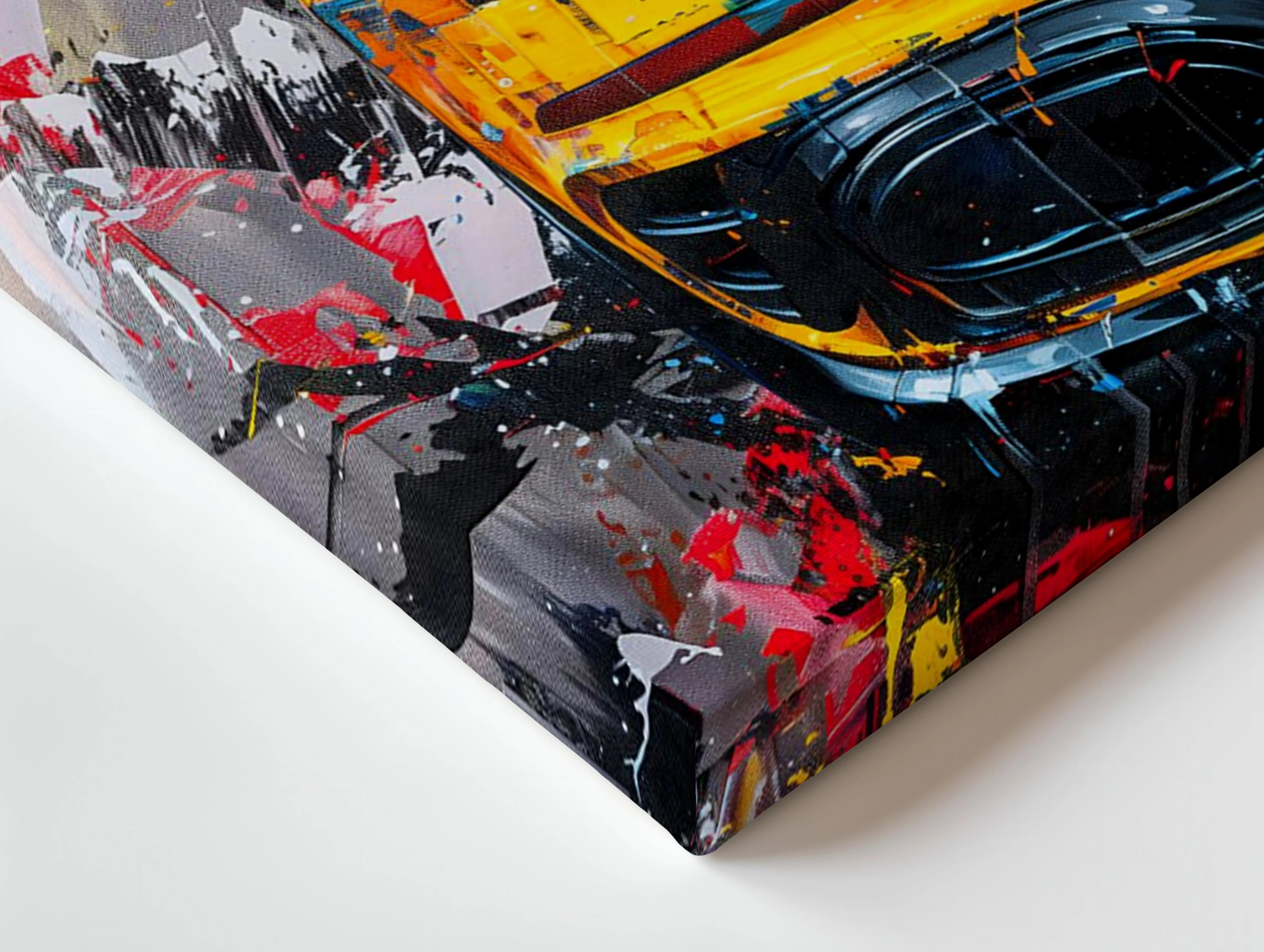 GT3 Neon Rush Art – Abstract Supercar Pop Art Wall Art | 4K Ultra Wrap Frame Wall Art in Pakistan | IBRELIA™ IBRELIA