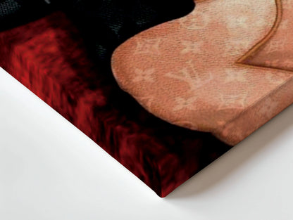 Louis Vuitton x Mickey Wall Art – Luxury Cartoon Canvas Frame | Designer Street Style Poster Pakistan | IBRELIA™ IBRELIA