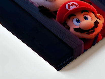 Cartoon Crossover Door Wall Art – Mario Buzz Stitch Panda Canvas Frame | Gaming & Character Decor Pakistan | IBRELIA™ IBRELIA