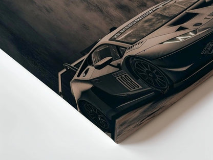 Lamborghini Huracán 88 Racing Wall Art – Dark Supercar Canvas Frame | Luxury Car Poster Pakistan | IBRELIA™ IBRELIA