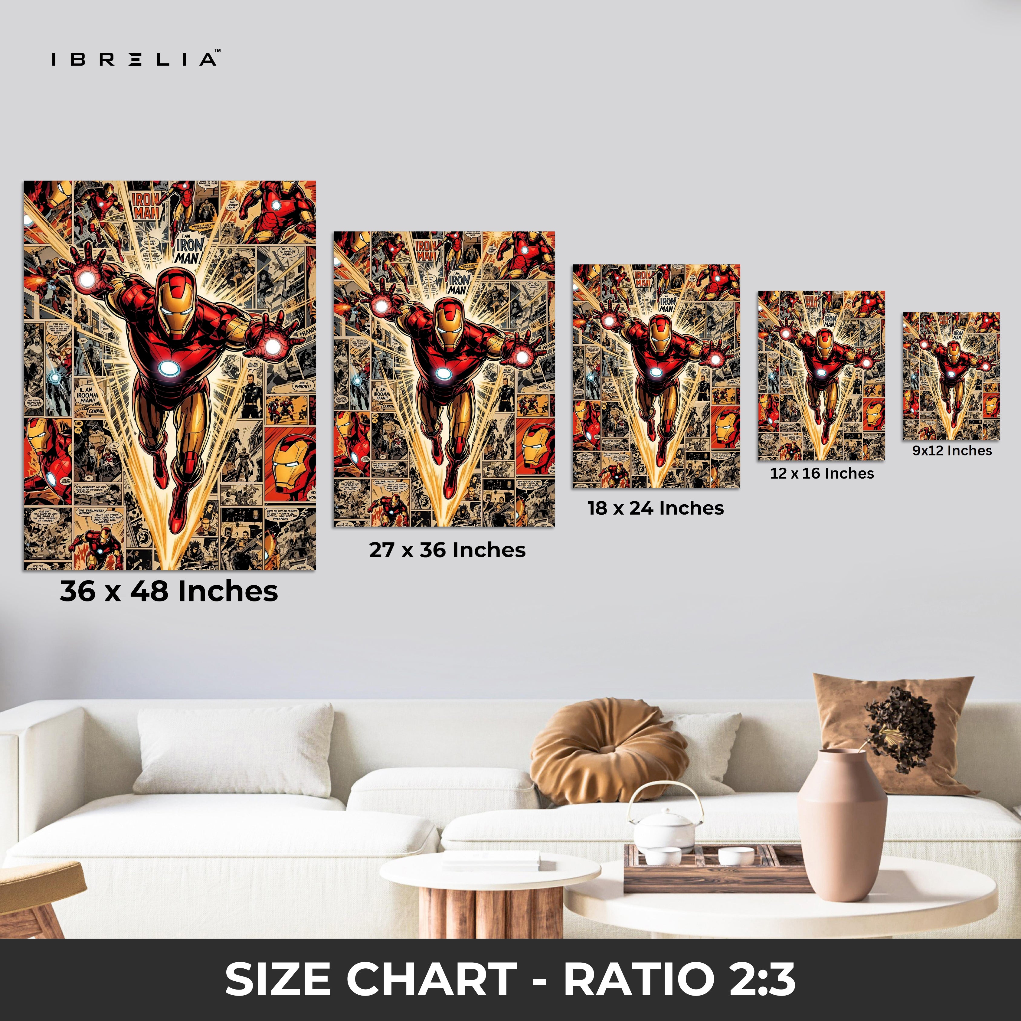 Iron Man Comic Collage Art – 4K Ultra Wrap Frame Wall Art in Pakistan | IBRELIA™