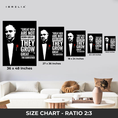 Great Men Grow Great – The Godfather Quote Art | 4K Ultra Wrap Frame Wall Art in Pakistan | IBRELIA™