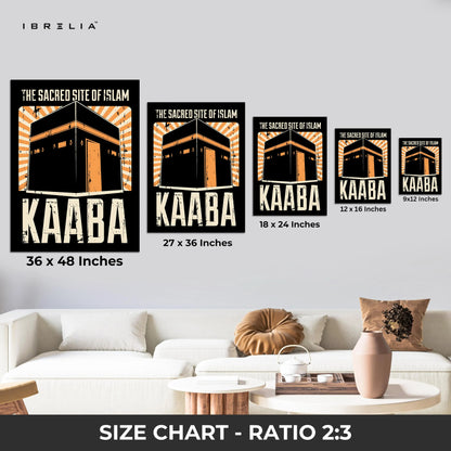 The Sacred Site of Islam – Kaaba Vintage Poster Art | 4K Ultra Wrap Frame Wall Art in Pakistan | IBRELIA™ IBRELIA
