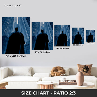 Midnight Guardian Blue – Dark Urban Silhouette Art | 4K Ultra Wrap Frame Wall Art in Pakistan | IBRELIA™