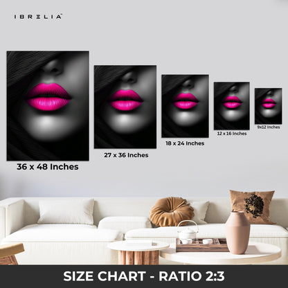 Midnight Pink Lips Art – 4K Ultra Wrap Frame Wall Art in Pakistan | IBRELIA™