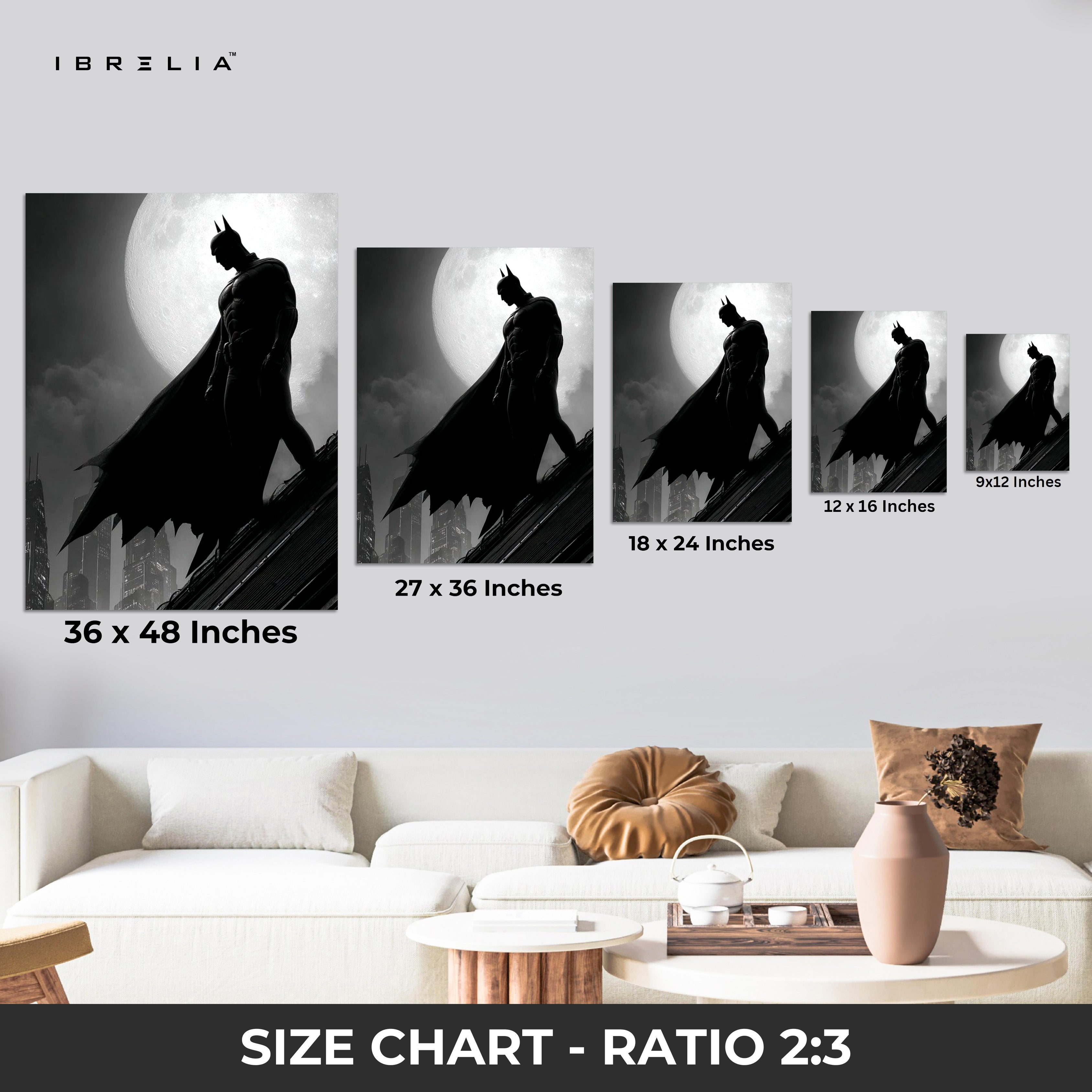Dark Knight Vigil – Batman Moon Silhouette Art | 4K Ultra Wrap Frame Wall Art in Pakistan | IBRELIA™