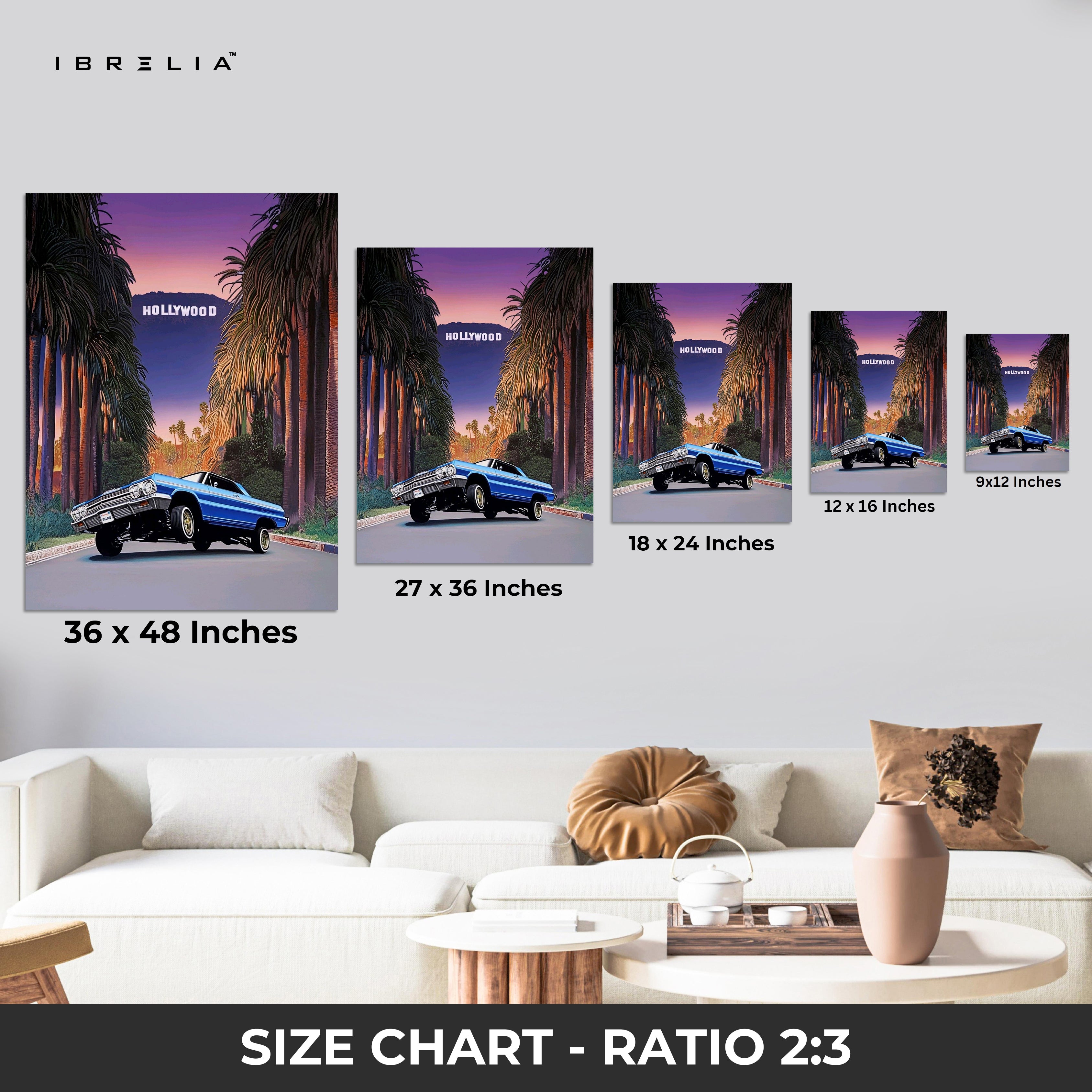 Hollywood Boulevard Lowrider – West Coast Classic Car Art | 4K Ultra Wrap Frame Wall Art in Pakistan | IBRELIA™