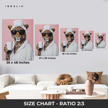 Morning Chic Leopard Art – 4K Ultra Wrap Frame Wall Art in Pakistan | IBRELIA™
