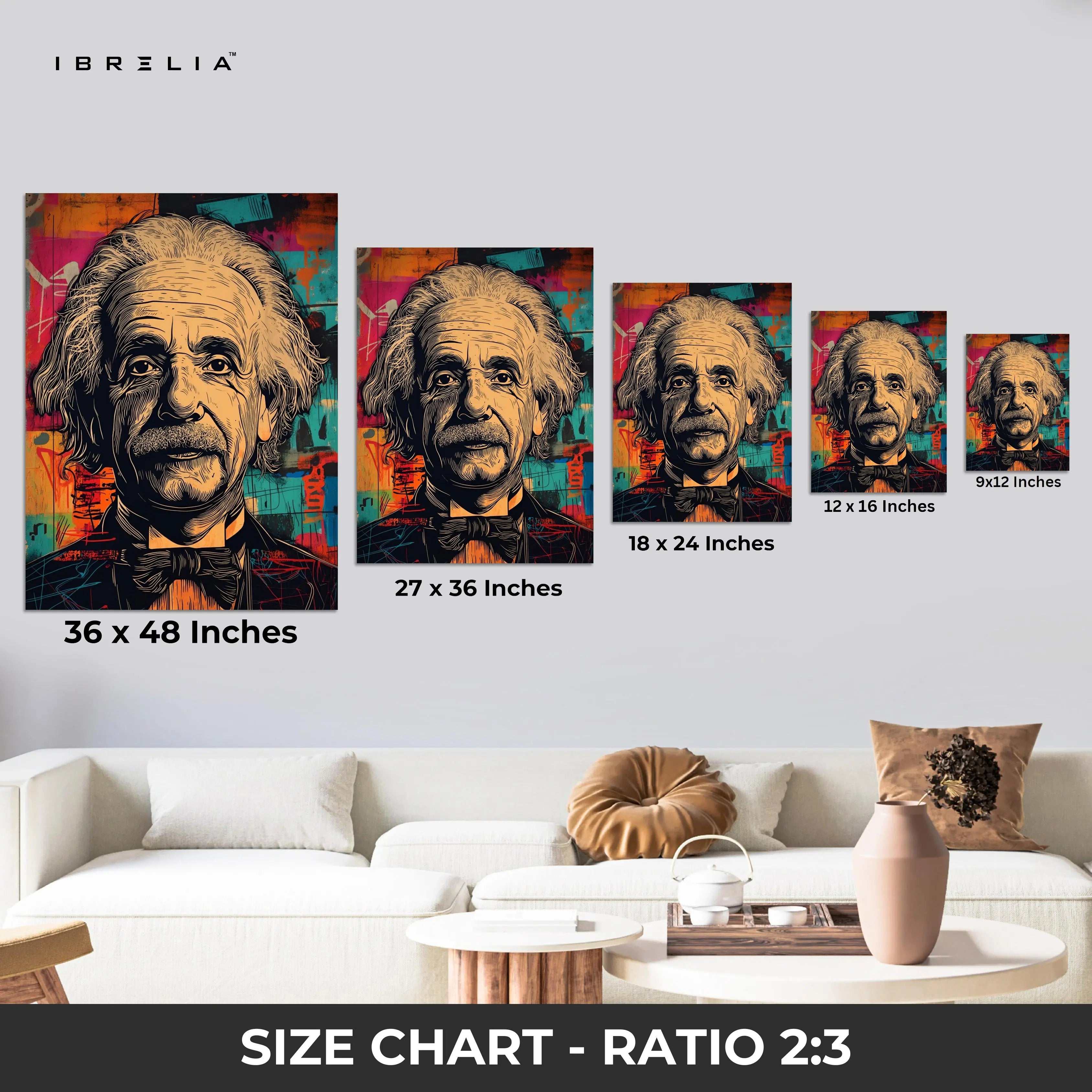 Albert Einstein Pop Art Portrait – 4K Ultra Wrap Frame Wall Art in