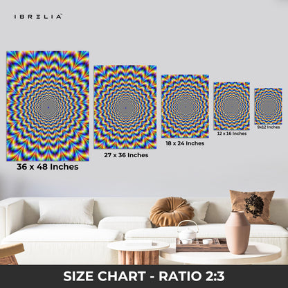 Psychedelic Rainbow Vortex – Optical Illusion 4K Ultra Wrap Frame Wall Art in Pakistan | IBRELIA™