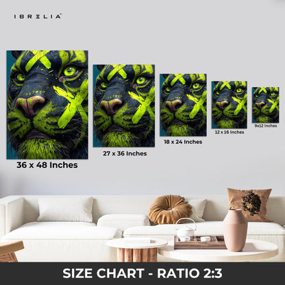 Neon Panther Close-Up Pop Art – 4K Ultra Wrap Frame Wall Art in Pakistan | IBRELIA™