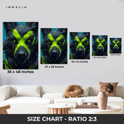 Neon Wolf X Mark Pop Art – 4K Ultra Wrap Frame Wall Art in Pakistan | IBRELIA™