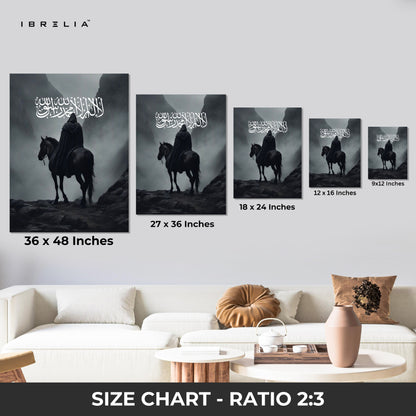 Shahada Rider Wall Art – Islamic Warrior Silhouette | 4K Ultra Wrap Frame Wall Art in Pakistan | IBRELIA™