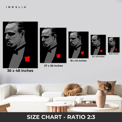 Godfather Minimal Portrait Wall Art – Don Vito Corleone Canvas Frame | Iconic Mafia Poster Pakistan | IBRELIA™ IBRELIA