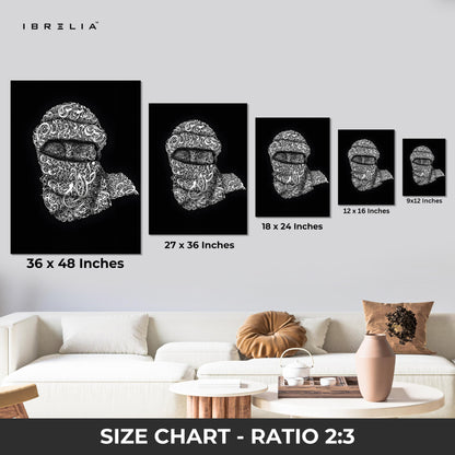 Arabic Calligraphy Keffiyeh Portrait – Islamic Typography Art | 4K Ultra Wrap Frame Wall Art in Pakistan | IBRELIA™