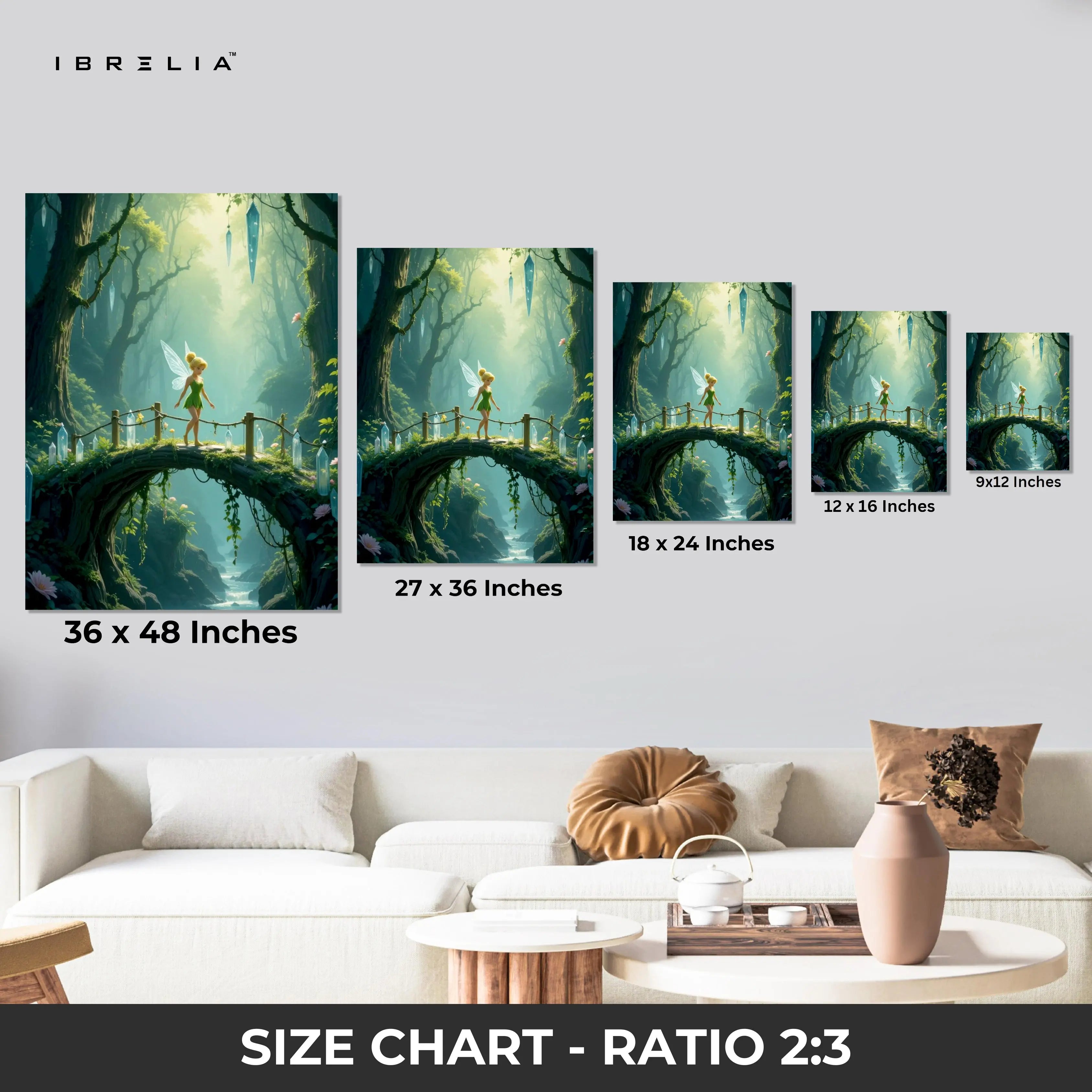 Enchanted Forest Fairy Wall Art – Magical Nature Fantasy Canvas Frame | Dreamy Aesthetic Decor Pakistan | IBRELIA™ IBRELIA