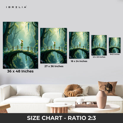 Enchanted Forest Fairy Wall Art – Magical Nature Fantasy Canvas Frame | Dreamy Aesthetic Decor Pakistan | IBRELIA™ IBRELIA