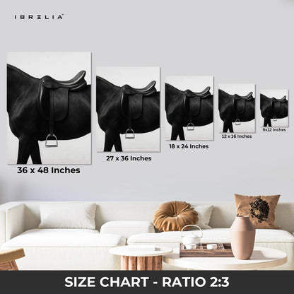 Equestrian Saddle Minimal Art – Luxury Horse Detail Modern Wall Art | 4K Ultra Wrap Frame Wall Art in Pakistan | IBRELIA™ IBRELIA