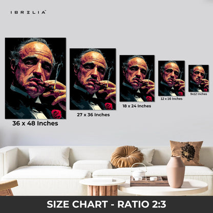 Godfather Portrait Wall Art – Don Vito Corleone Canvas Frame | Classic Mafia Icon Poster Pakistan | IBRELIA™ IBRELIA