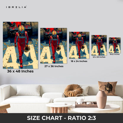 Ferrari F1 Victory Walk Wall Art – Motorsport Racing Canvas Frame | Formula 1 Champion Poster Pakistan | IBRELIA™ IBRELIA