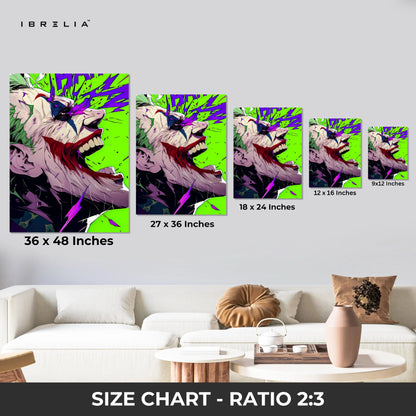 Joker Chaos Explosion Wall Art – Dark Comic Villain Canvas Frame | Joker Rage Poster Pakistan | IBRELIA™ IBRELIA