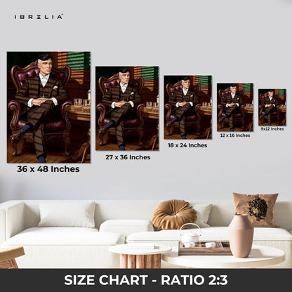 Thomas Shelby Peaky Blinders Wall Art – Luxury Mafia Portrait Canvas Frame | Vintage Gentleman Poster Pakistan | IBRELIA™ IBRELIA