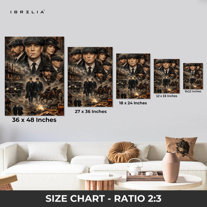 Peaky Blinders Collage Wall Art – Thomas Shelby Gang Canvas Frame | Vintage Crime Series Poster Pakistan | IBRELIA™ IBRELIA