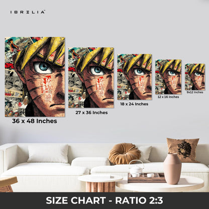 Naruto Manga Eye Wall Art – Anime Canvas Frame | Naruto Uzumaki Poster Pakistan | IBRELIA™ IBRELIA