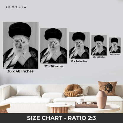 Black & White Leader Portrait Wall Art – Minimal Monochrome Canvas Frame | Powerful Expression Poster Pakistan | IBRELIA™ IBRELIA