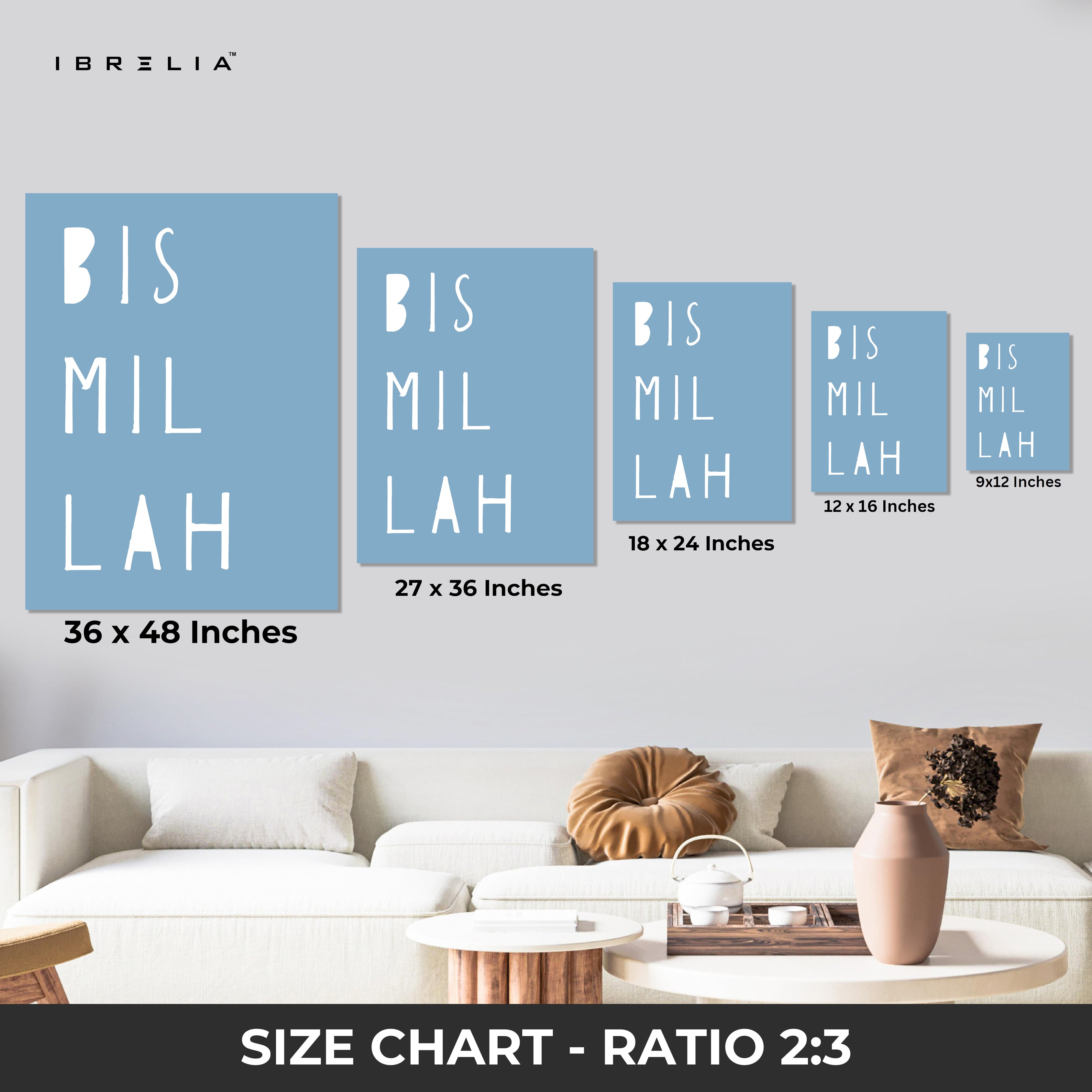 Bismillah Kids Wall Art – Minimal Islamic Nursery Decor | 4K Ultra Wrap Frame Wall Art in Pakistan | IBRELIA™