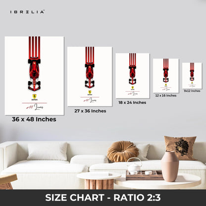 Ferrari F1 #44 Lewis Minimalist Wall Art – Formula Racing Canvas Frame Pakistan | Clean Motorsport Poster | IBRELIA™ IBRELIA