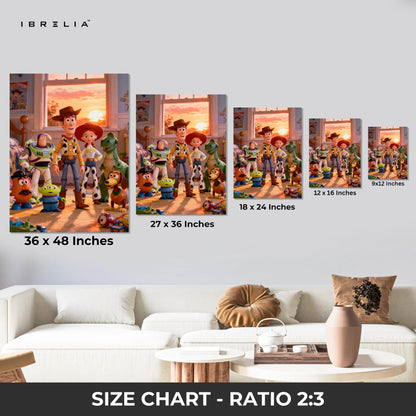 Toy Story Characters Wall Art – Animated Movie Canvas Frame | Kids Room Cartoon Decor Pakistan | IBRELIA™ IBRELIA