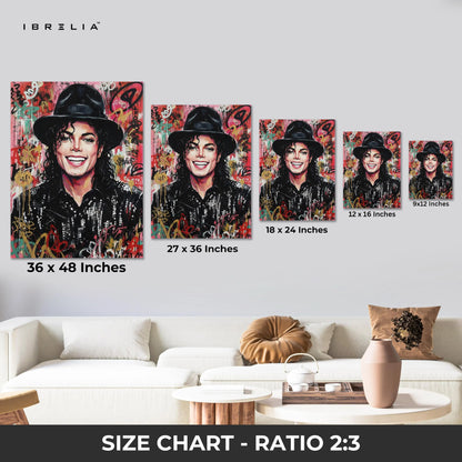 Pop Art Music Icon Wall Art – Graffiti Style Celebrity Canvas Frame | Urban Street Art Poster Pakistan | IBRELIA™ IBRELIA