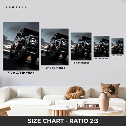 Mercedes G Wagon Night Drive Wall Art – Luxury SUV Aesthetic Canvas Frame | G-Class Poster Pakistan | IBRELIA™ IBRELIA