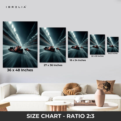 Ferrari F1 Speed Motion Wall Art – High Velocity Racing Canvas Frame Pakistan | Formula Racing Poster | IBRELIA™ IBRELIA