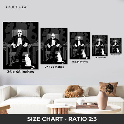 Godfather Chair Portrait Wall Art – Don Vito Corleone Canvas Frame | Minimal Mafia Poster Pakistan | IBRELIA™ IBRELIA