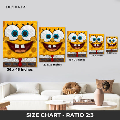 Louis Vuitton x SpongeBob Wall Art – Luxury Cartoon Canvas Frame | Designer Pop Art Poster Pakistan | IBRELIA™ IBRELIA