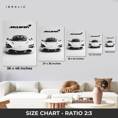 McLaren Minimal Front View Wall Art – Luxury Supercar Poster | 4K Ultra Wrap Frame Wall Art in Pakistan | IBRELIA™ IBRELIA