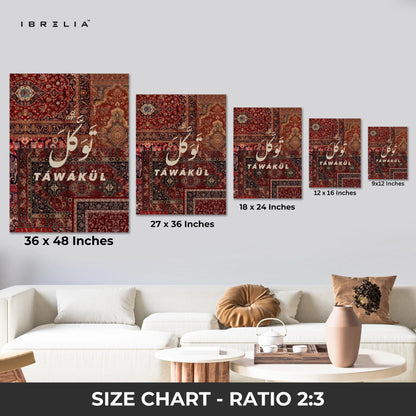 Tawakul Islamic Calligraphy Wall Art – Persian Heritage Design | 4K Ultra Wrap Frame Wall Art in Pakistan | IBRELIA™ IBRELIA