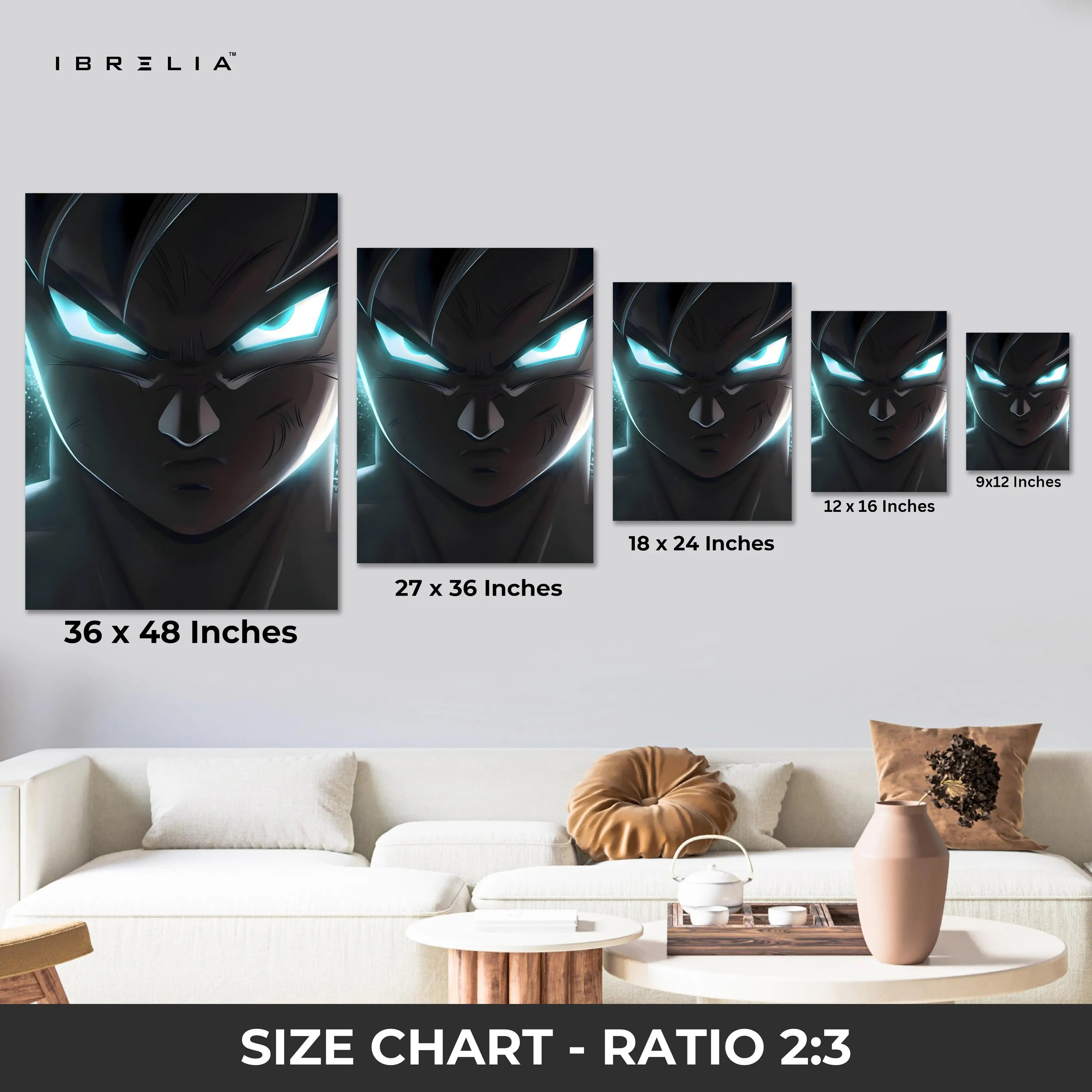 Vegeta Ultra Ego Wall Art – Dragon Ball Anime Canvas Frame | Saiyan Power Poster Pakistan | IBRELIA™ IBRELIA