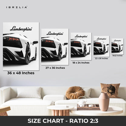 Lamborghini Rear Detail Wall Art – Luxury Supercar Poster | 4K Ultra Wrap Frame Wall Art in Pakistan | IBRELIA™ IBRELIA