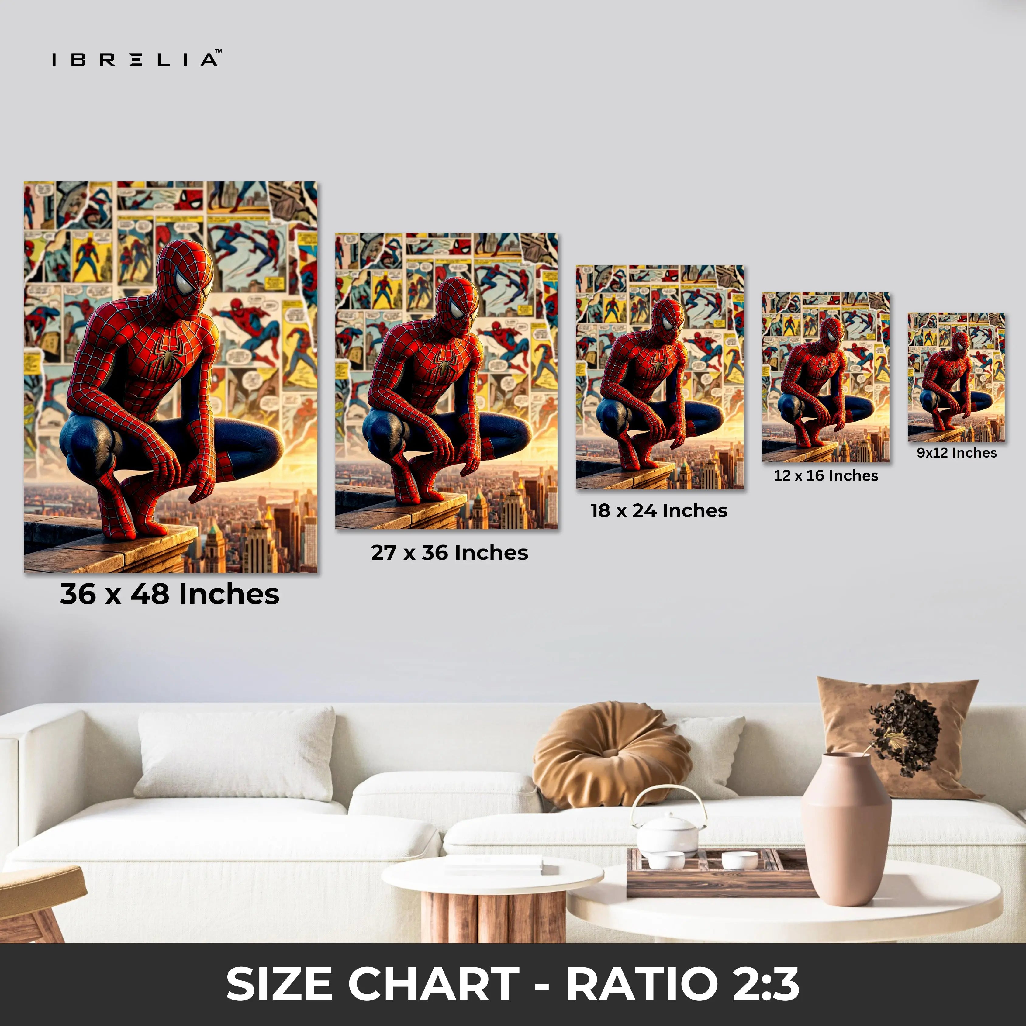 Spider-Man City Wall Art – Marvel Superhero Canvas Frame | Spider-Man Poster Pakistan | IBRELIA™ IBRELIA